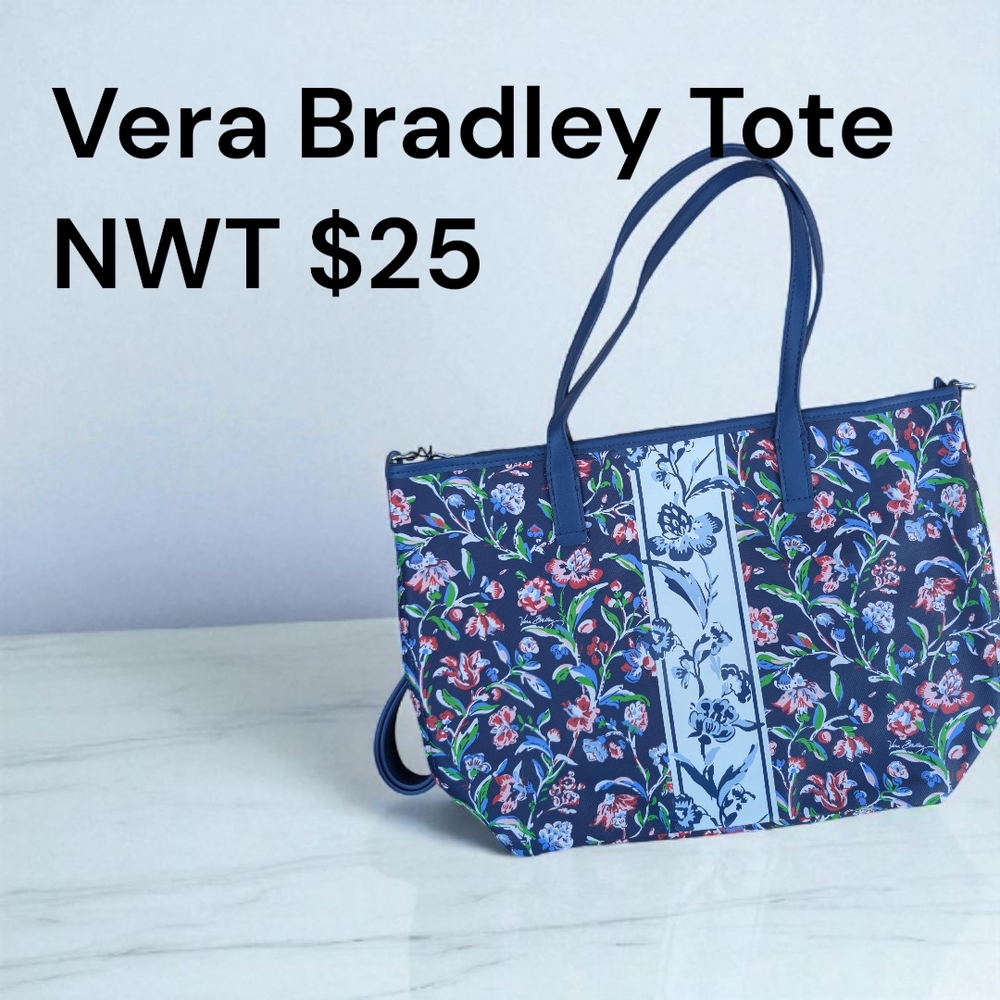 Vera Bradley Navy and Floral Tote